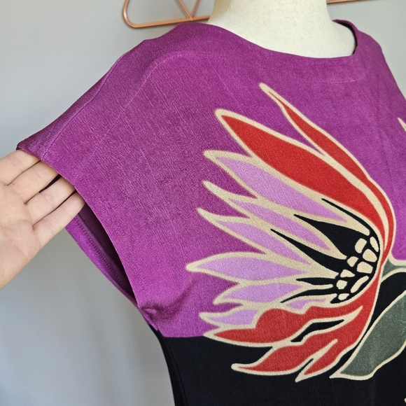 Chico's, New, The Travelers Placed Floral Tunic Jersey Knit Shirt, Size Large - Picture 6 of 12